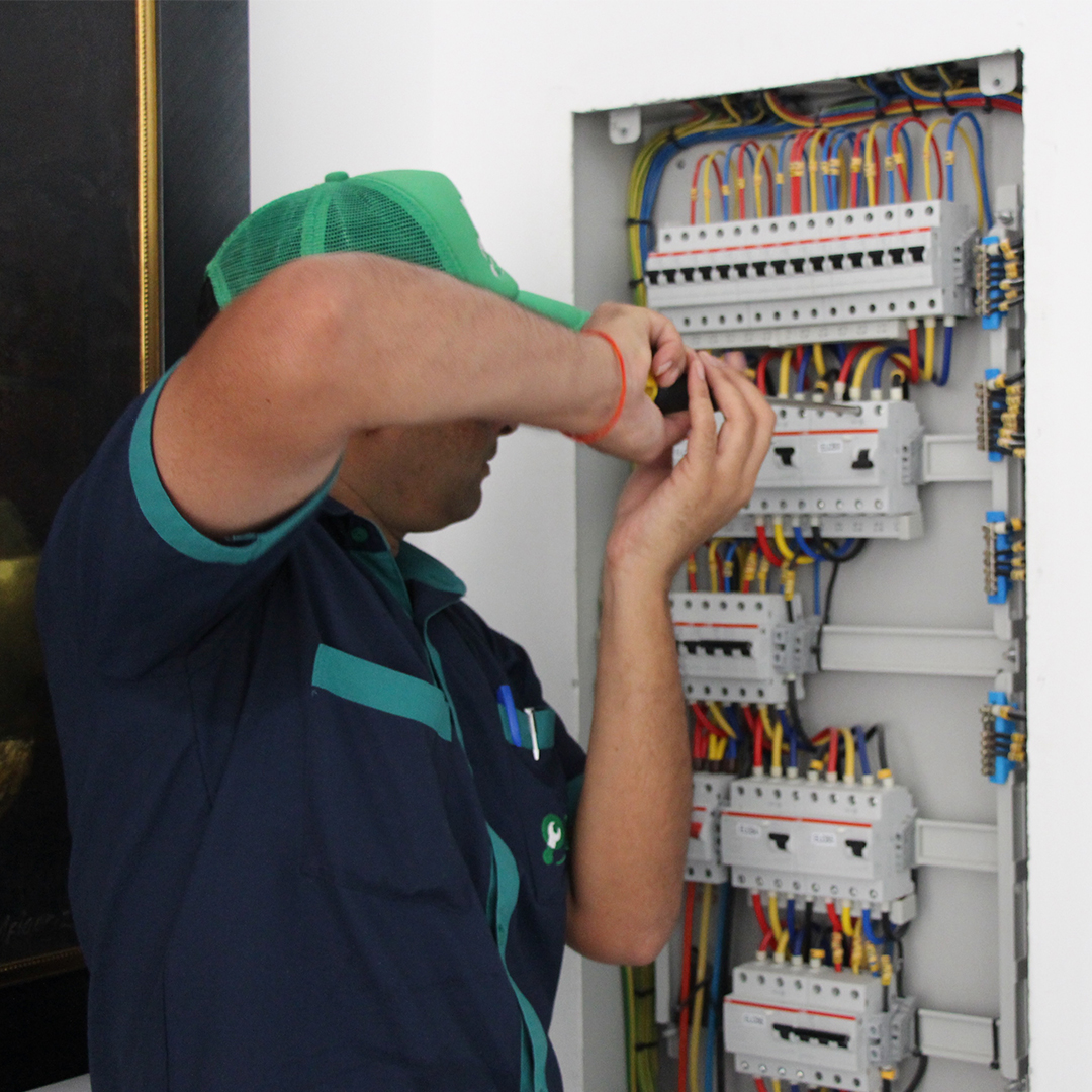 Primo technician working on an electrical distribution board