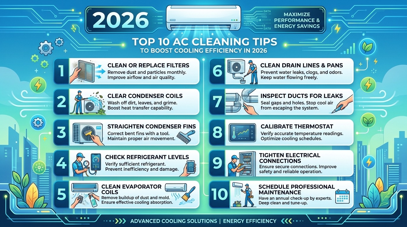 Top 10 AC Cleaning Tips to Boost Cooling Efficiency in 2026