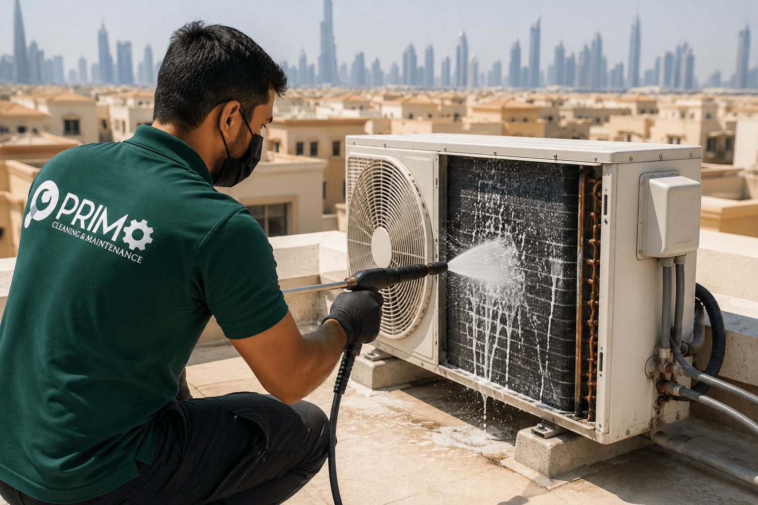 AC coil cleaning process in Dubai
