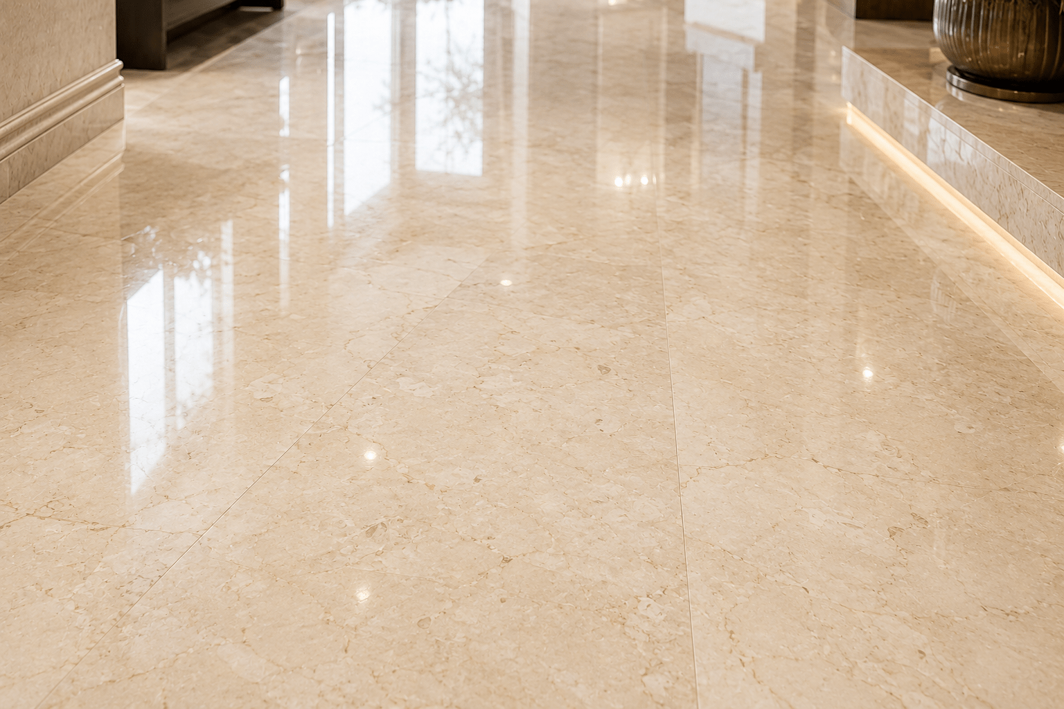 Crema Marfil marble polishing Dubai
