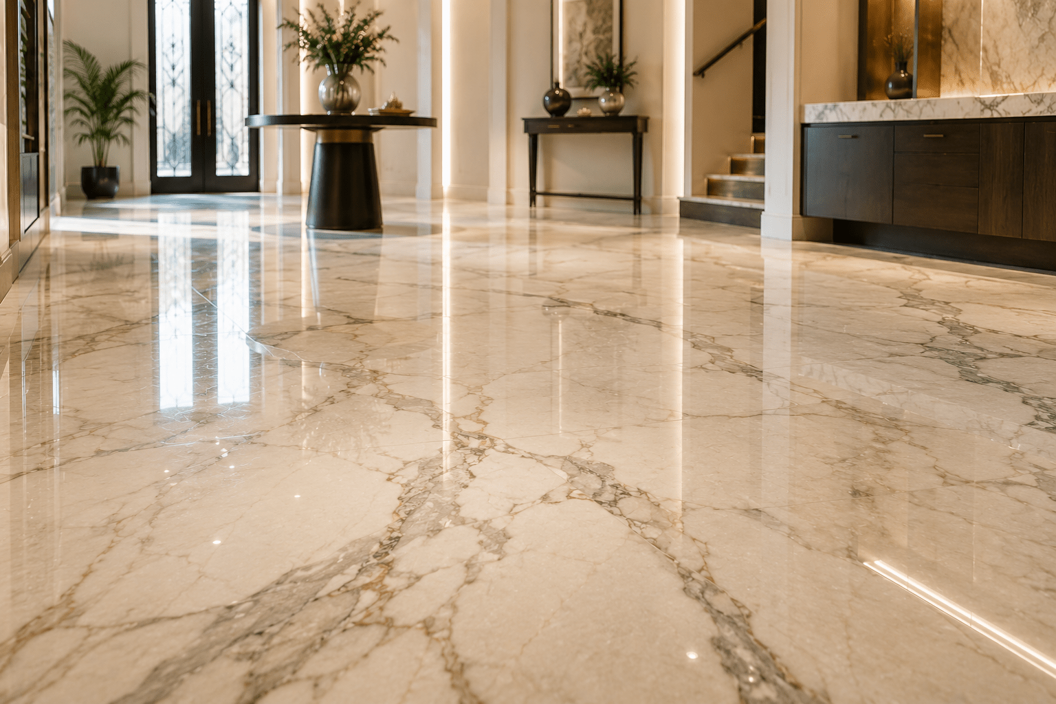 Polished marble flooring Dubai