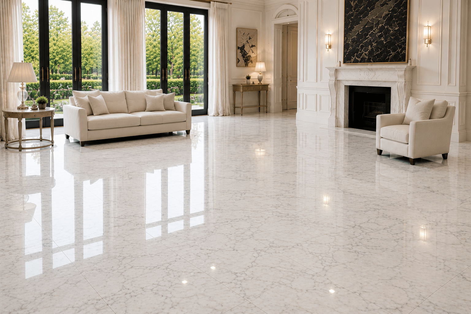 After marble polishing in Dubai