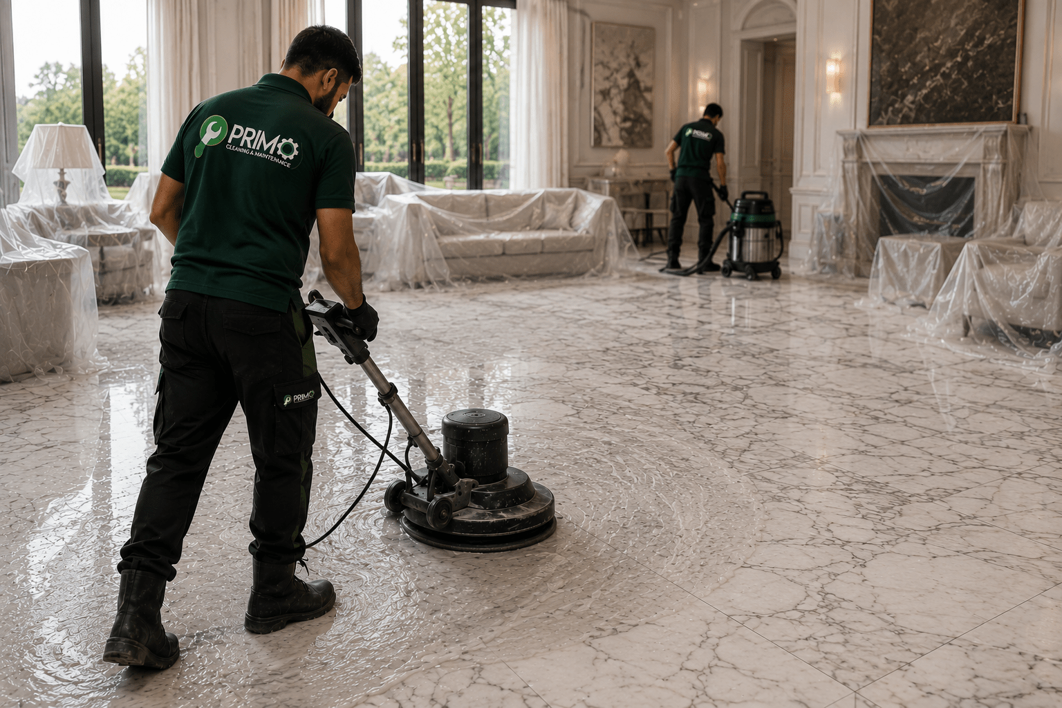 Before marble polishing in Dubai