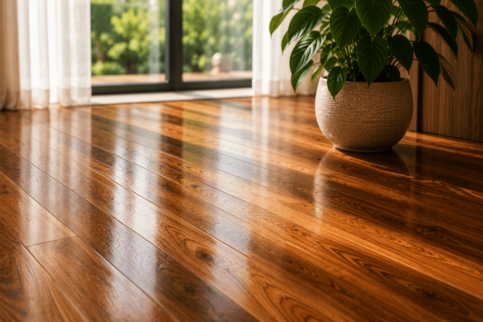 Polished wooden flooring Dubai