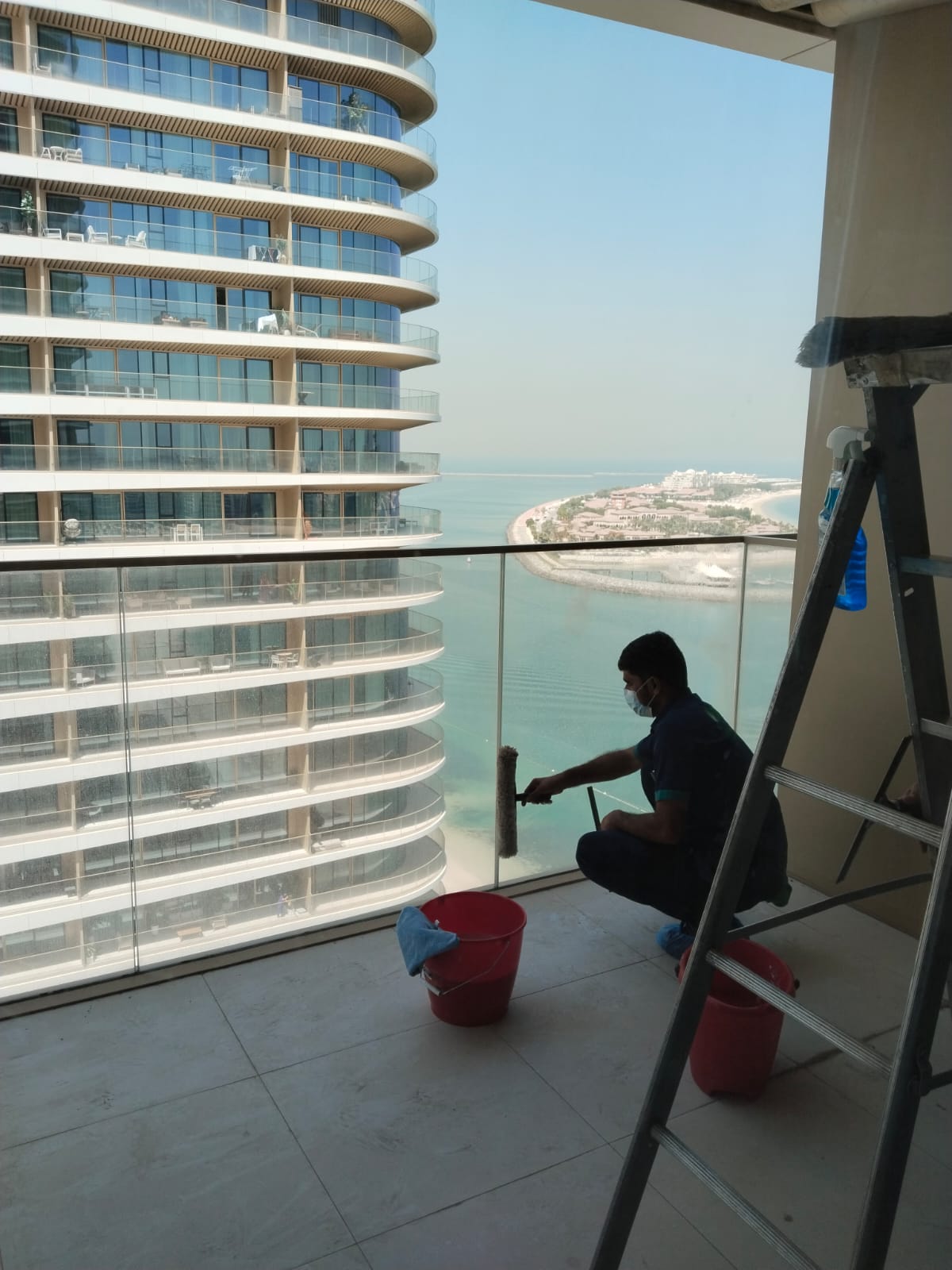 Professional deep cleaning in progress