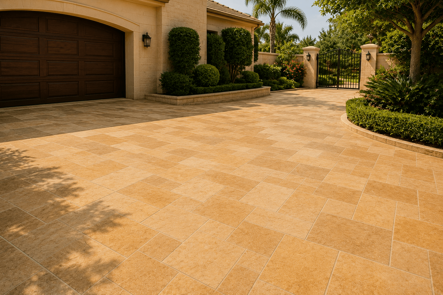 Driveway and courtyard sandstone restoration Dubai