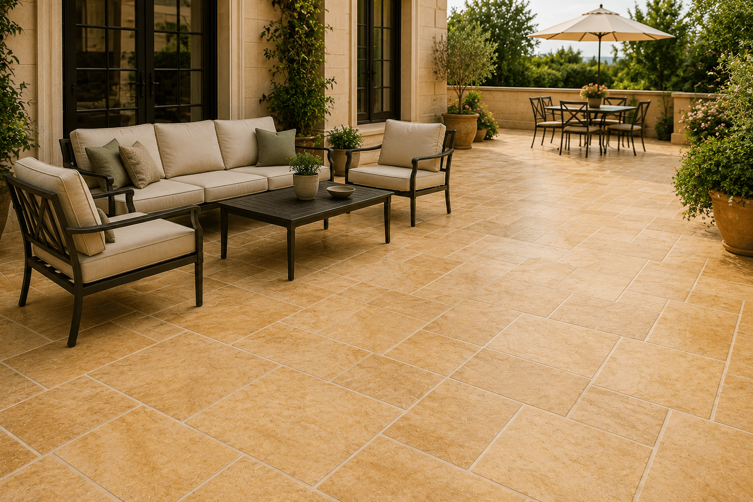 Patio and terrace sandstone restoration Dubai
