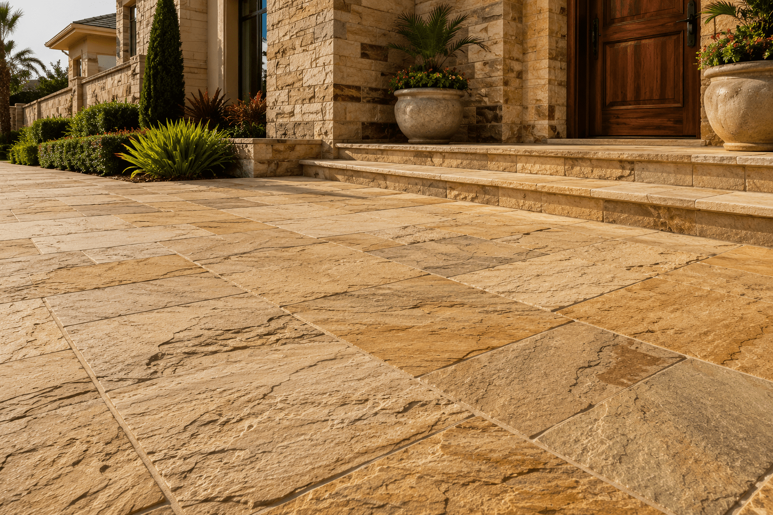 Sandstone restoration work in Dubai villa
