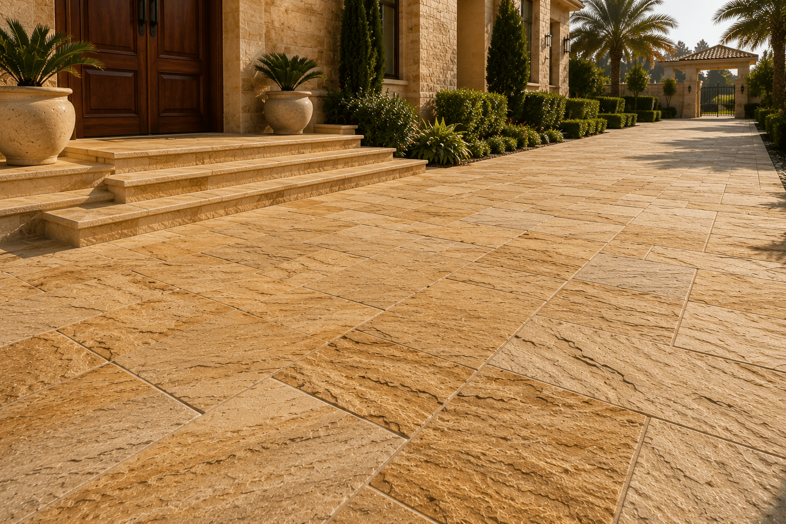Restored sandstone outdoor flooring Dubai