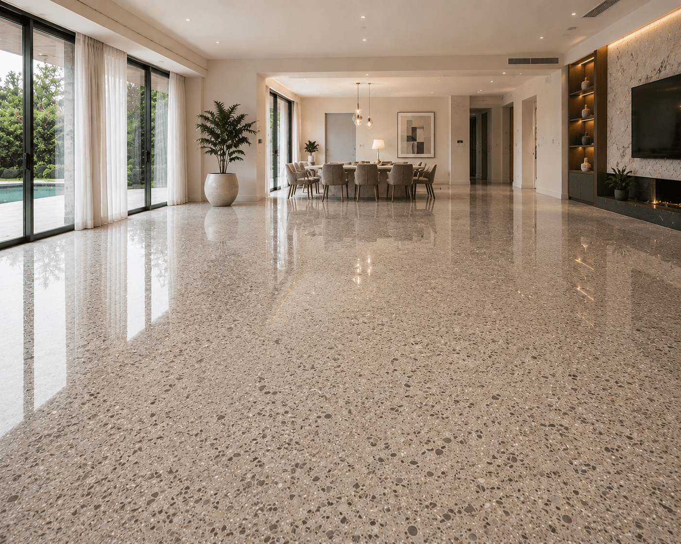 After terrazzo polishing in Dubai